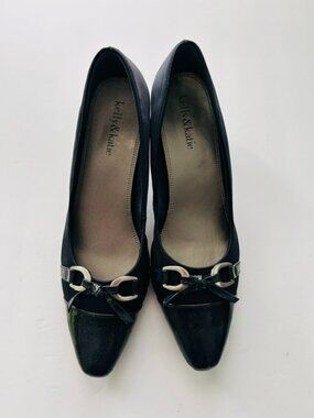 NWT Kelly & Katie Navy Fabric Heel Shoes, Size 8M